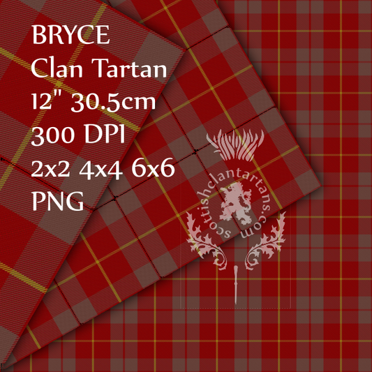 Digital Download - Clan Bryce Tartan 12" 300dpi PNG