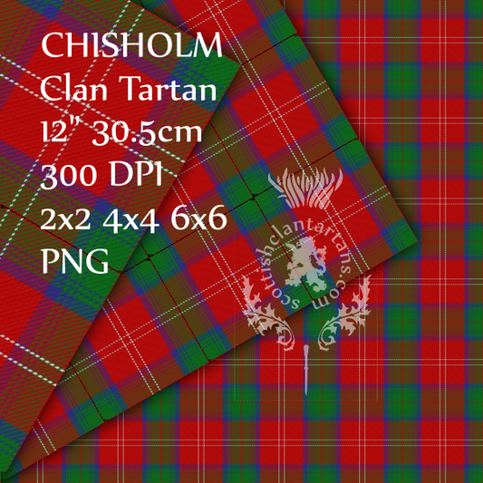 Digital Download - Clan Chisholm Tartan 12" 300dpi PNG