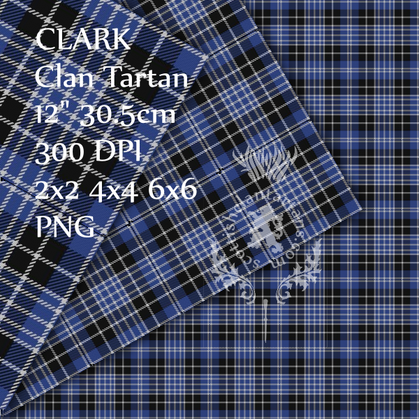 Digital Download - Clan Clark Tartan 12" 300dpi PNG