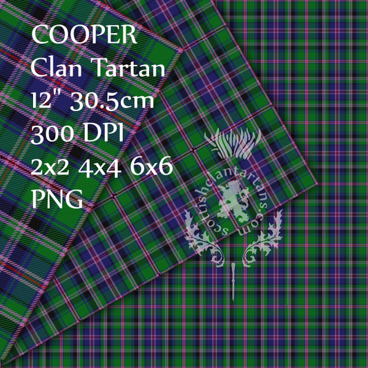 Digital Download - Clan Cooper Tartan 12" 300dpi PNG