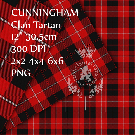 Digital Download - Clan Cunningham Tartan 12" 300dpi PNG