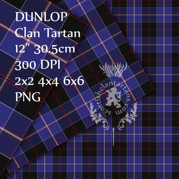 Digital Download - Clan Dunlop Tartan 12" 300dpi PNG