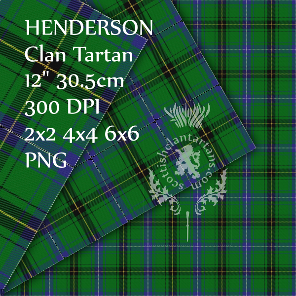 Digital Download - Clan Henderson Tartan 12" 300dpi PNG