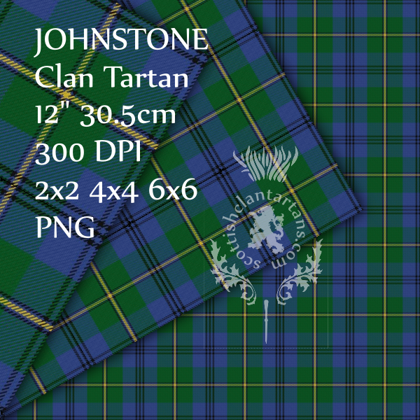 Digital Download - Clan Johnstone Tartan 12" 300dpi PNG