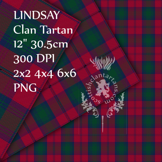 Digital Download - Clan Lindsay Tartan 12" 300dpi PNG