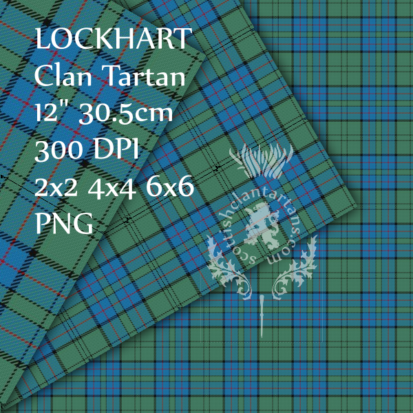 Digital Download - Clan Lockhart Tartan 12" 300dpi PNG