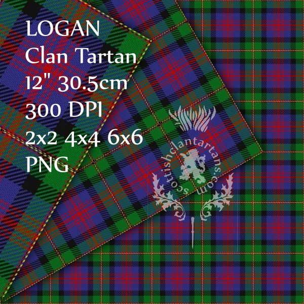 Digital Download - Clan Logan Tartan 12" 300dpi PNG