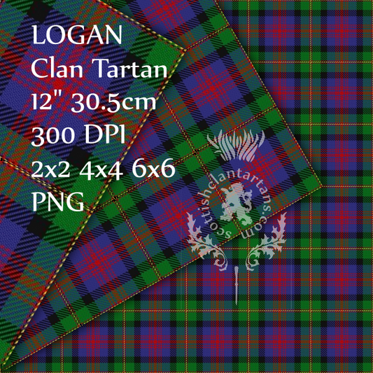 Digital Download - Clan Logan Tartan 12" 300dpi PNG