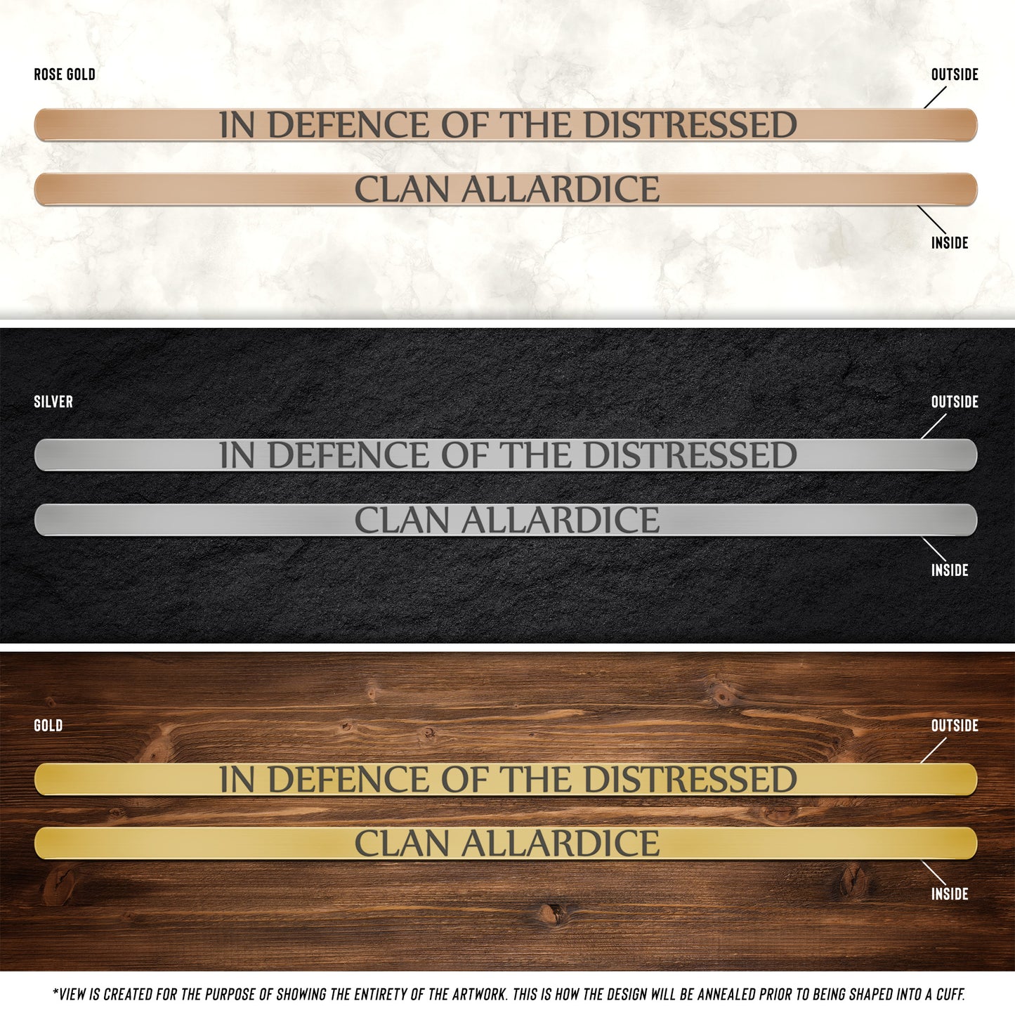 Clan Allardice | Motto | Cuff Bracelet