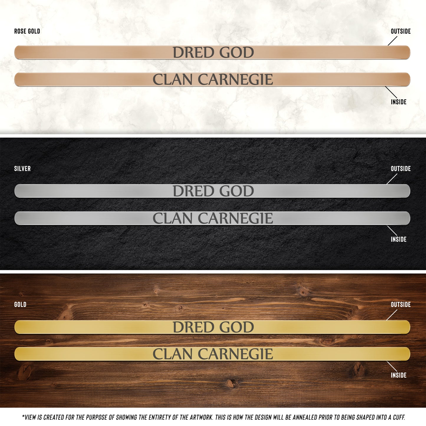 Clan Carnegie | Motto | Cuff Bracelet