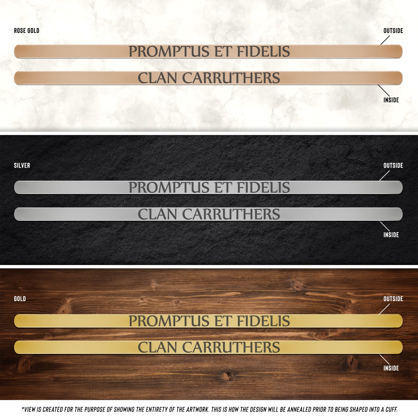 Clan Carruthers | Motto | Cuff Bracelet