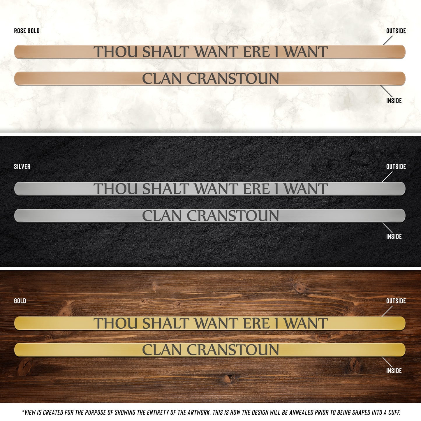 Clan Cranstoun | Motto | Cuff Bracelet