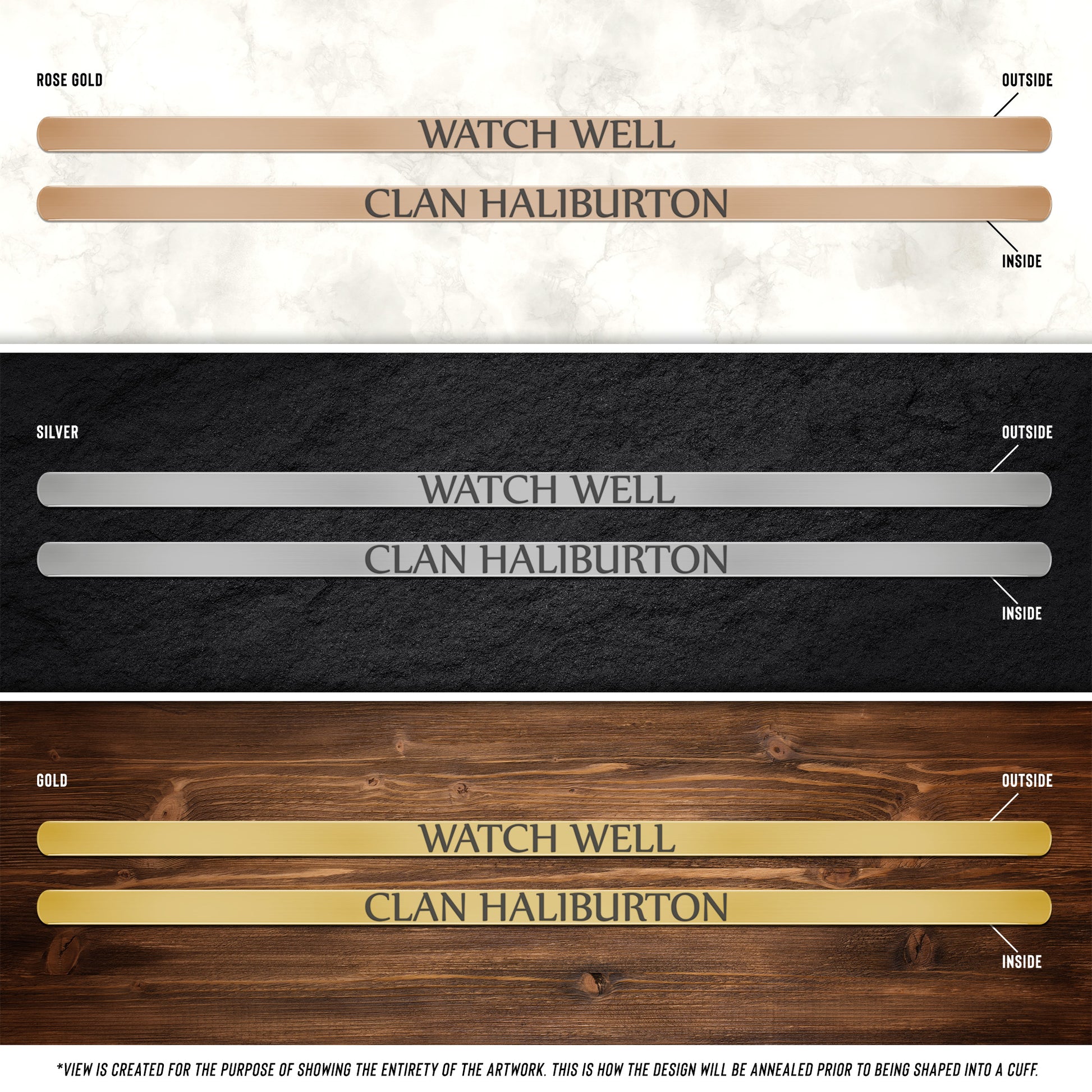 Clan Haliburton | Motto | Cuff Bracelet