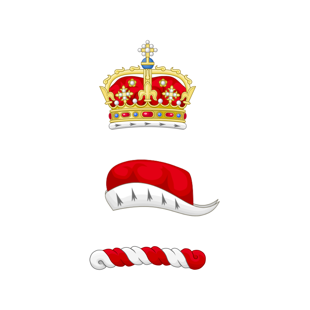 Heraldic crown, cap, and torse
