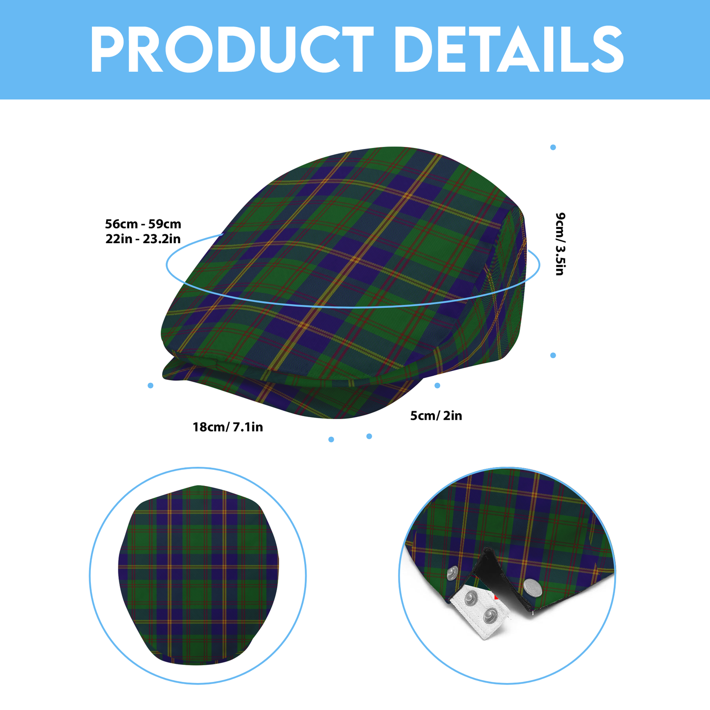 USMC Leatherneck Tartan Flat Cap