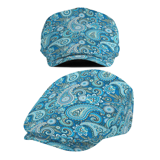 Paisley Blue Flat Cap