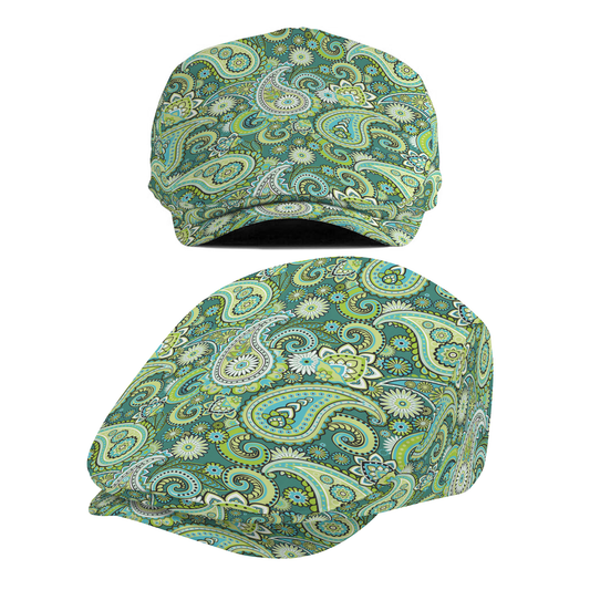 Paisley Green Flat Cap