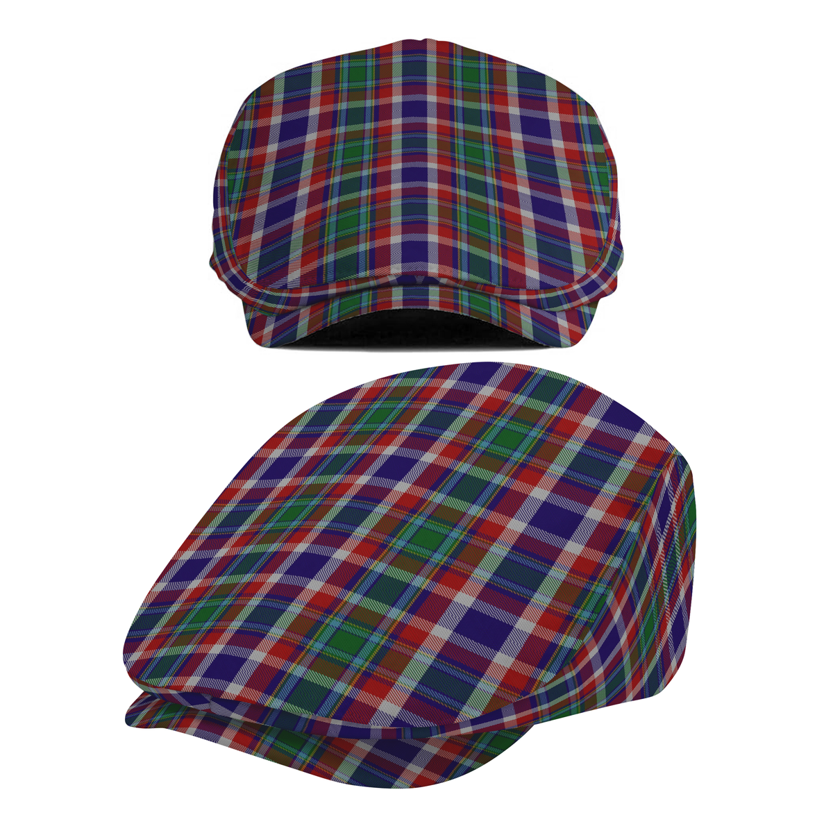 US State - Ohio Tartan Flat Cap