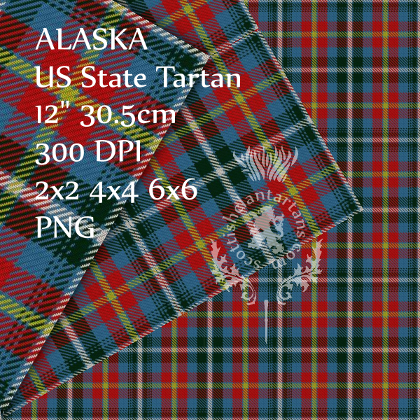 Digital Download - US State Tartans - Pacific Region 12" 300dpi PNG