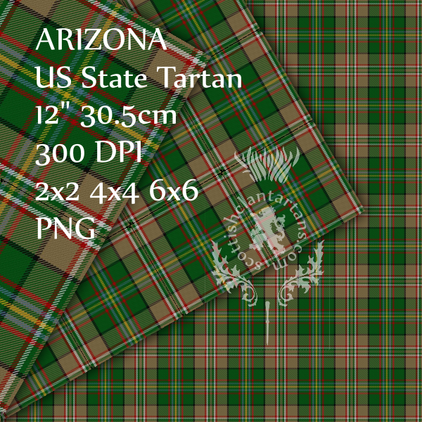 Digital Download - US State Tartan - Arizona 12" 300dpi PNG