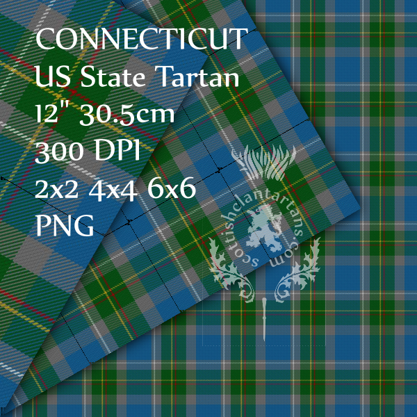 Digital Download - US State Tartan - Connecticut 12" 300dpi PNG