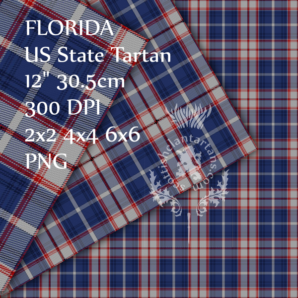 Digital Download - US State Tartan - Florida 12" 300dpi PNG