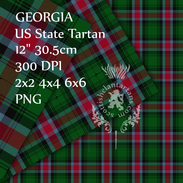 Digital Download - US State Tartan - Georgia 12" 300dpi PNG