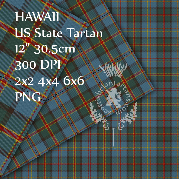 Digital Download - US State Tartans - Pacific Region 12" 300dpi PNG