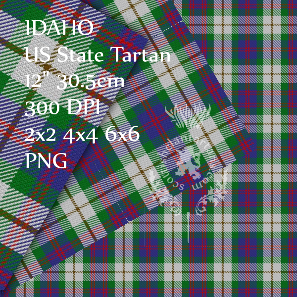 Digital Download - US State Tartans - Mountain Region 12" 300dpi PNG