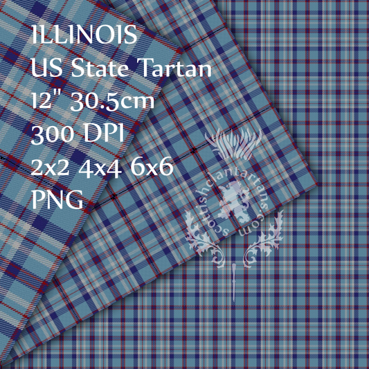 Digital Download - US State Tartan - Illinois 12" 300dpi PNG