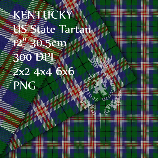 Digital Download - US State Tartan - Kentucky 12" 300dpi PNG