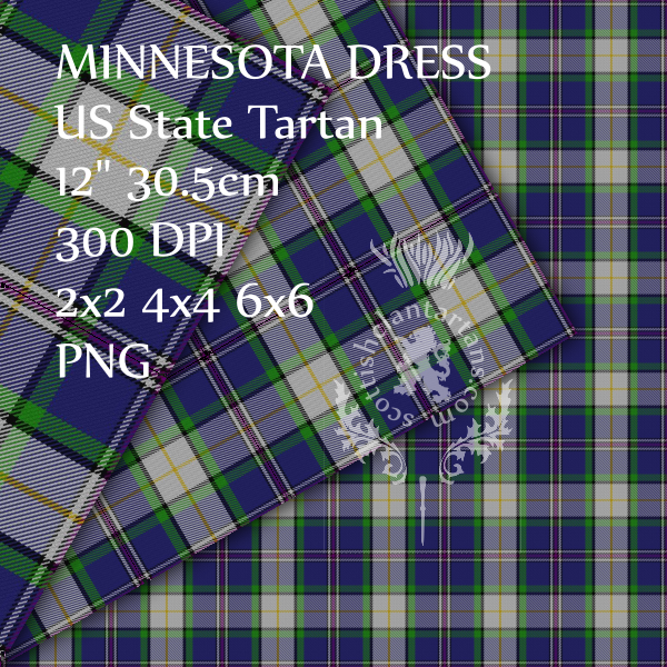 Digital Download - US State Tartans - West North Central Region 12" 300dpi PNG