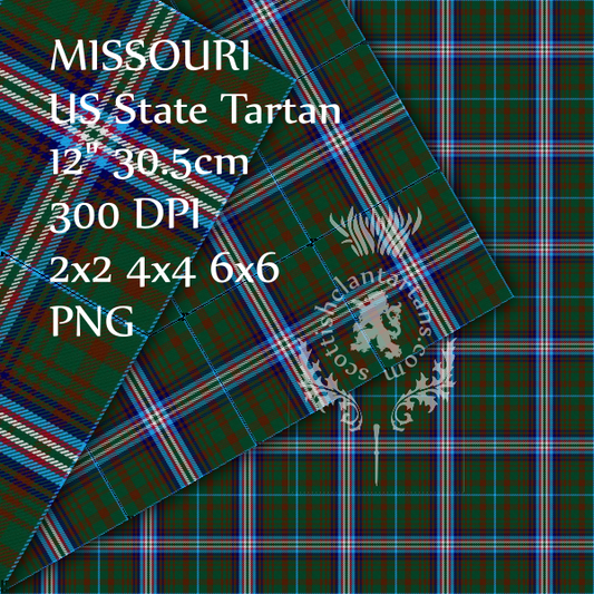 Digital Download - US State Tartan - Missouri 12" 300dpi PNG