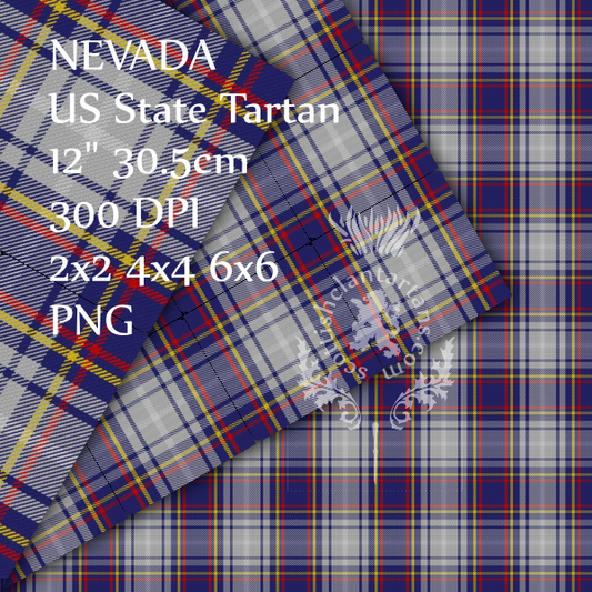 Digital Download - US State Tartan - Nevada 12" 300dpi PNG