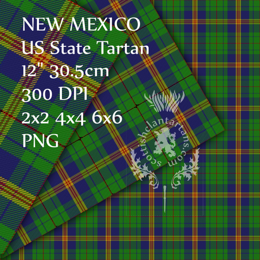 Digital Download - US State Tartan - New Mexico 12" 300dpi PNG