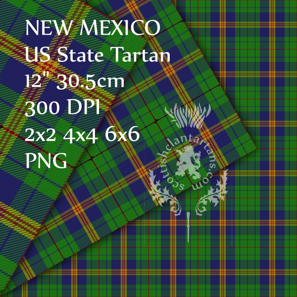 Digital Download - US State Tartans - Mountain Region 12" 300dpi PNG