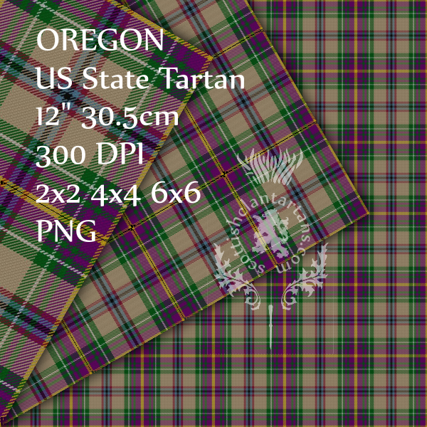 Digital Download - US State Tartans - Pacific Region 12" 300dpi PNG