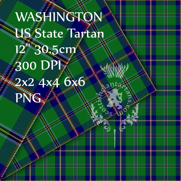 Digital Download - US State Tartans - Pacific Region 12" 300dpi PNG