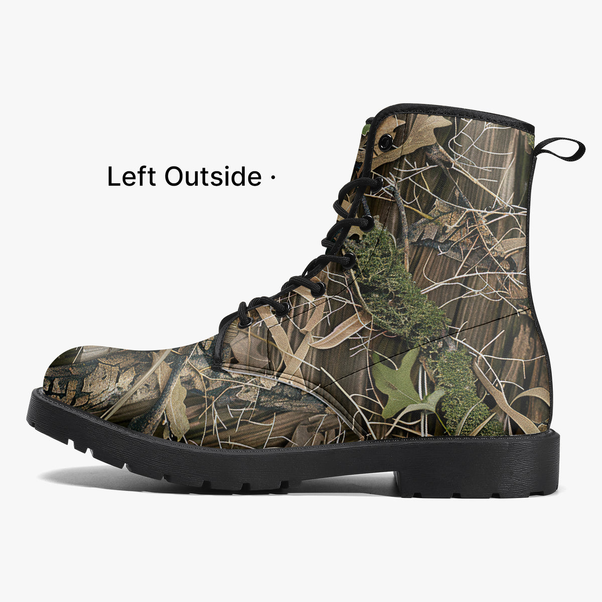 Leaf & Bark Scatter - Hunting Camouflage - PU Leather Boots