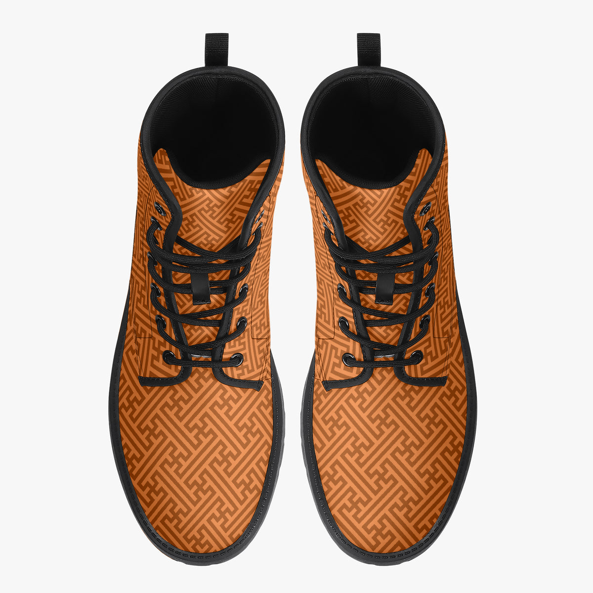 Japanese Wagara - Sayagata Orange - PU Leather Boots
