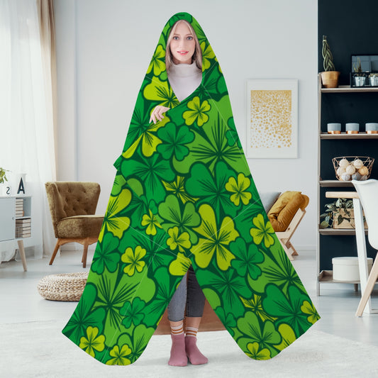 Irish Shamrock Hoodie Blanket