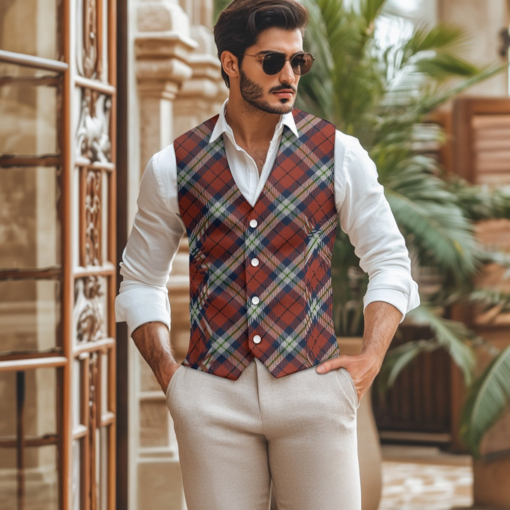 Breizh | Breton | Bretagne Bro-Sant-Malou Tartan Bias Suit vest jacket