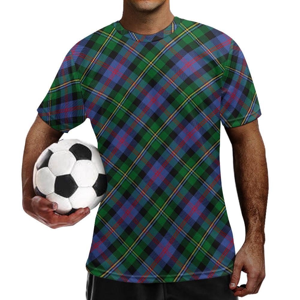 Clan Malcolm Tartan Football Shirt white