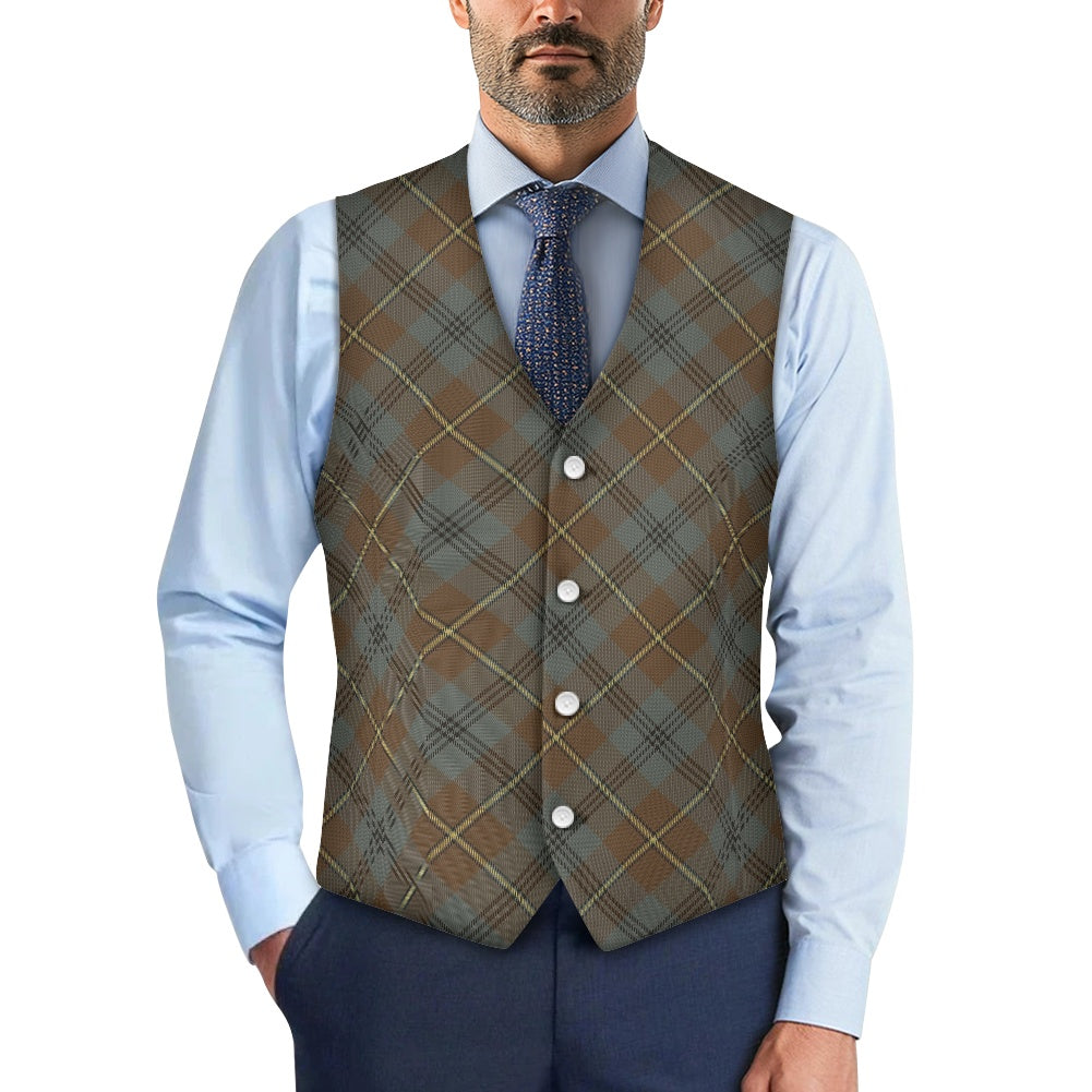 Clan Johnstone Weathered Tartan Bias Suit vest jacket