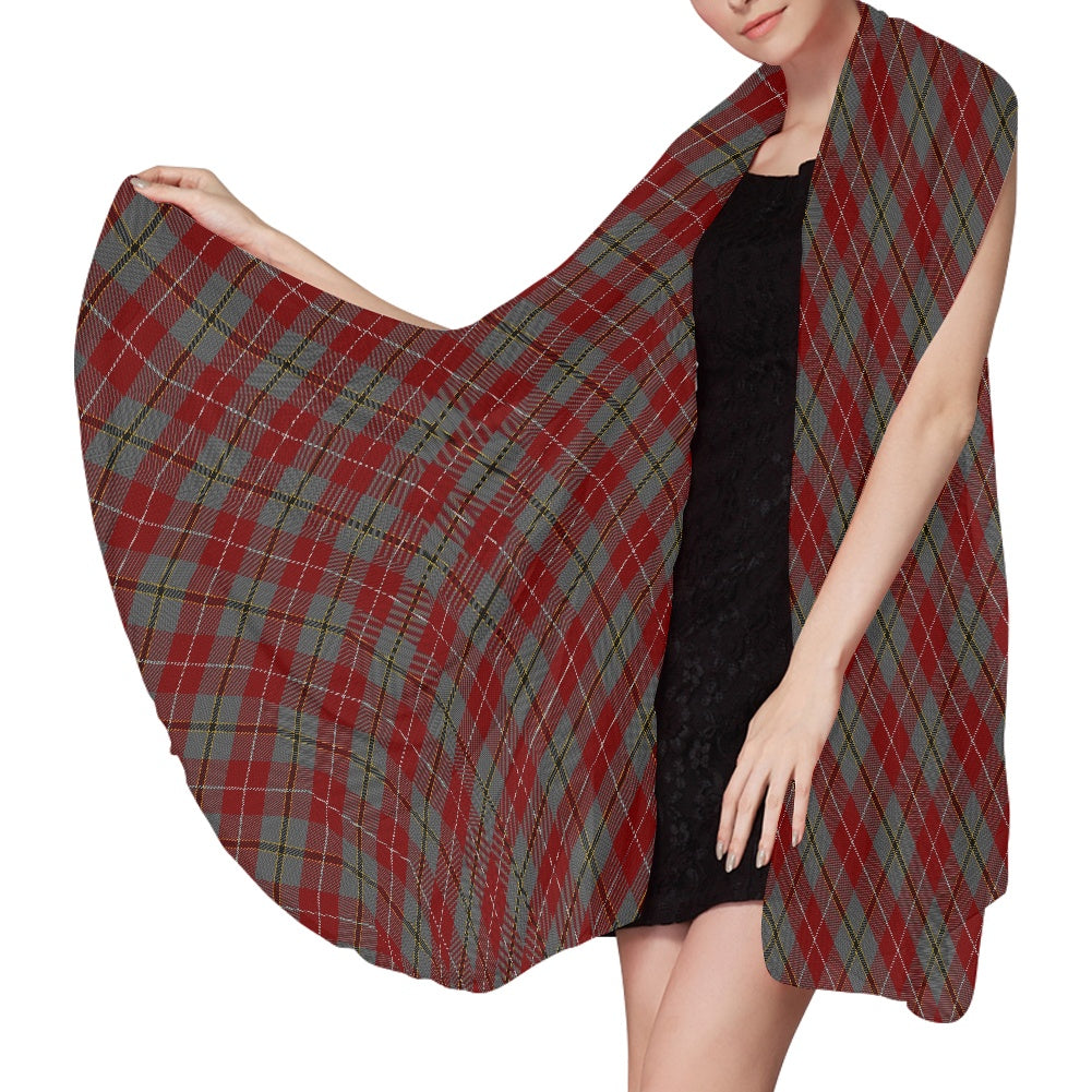 Clan Douglas Ancient Red Tartan Bias Chiffon Scarf