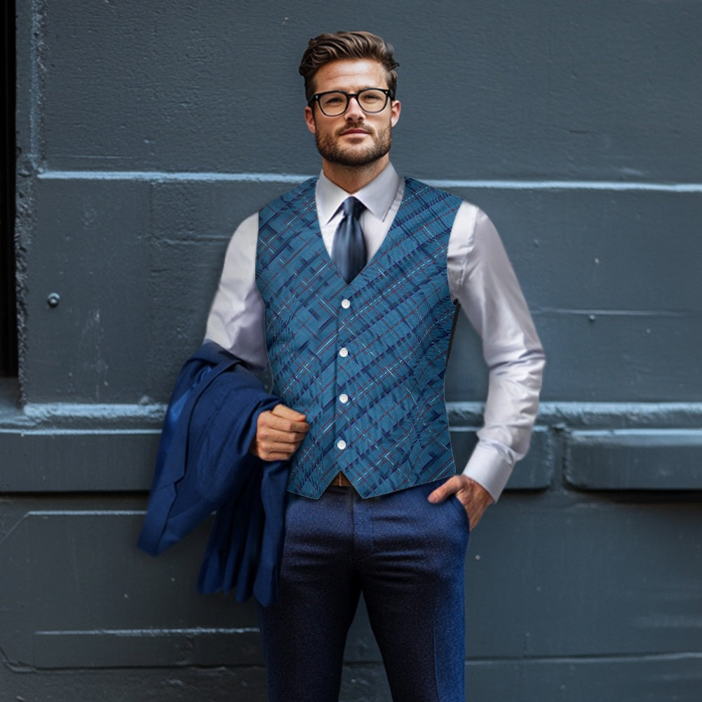 RAF Tartan Bias Suit vest jacket