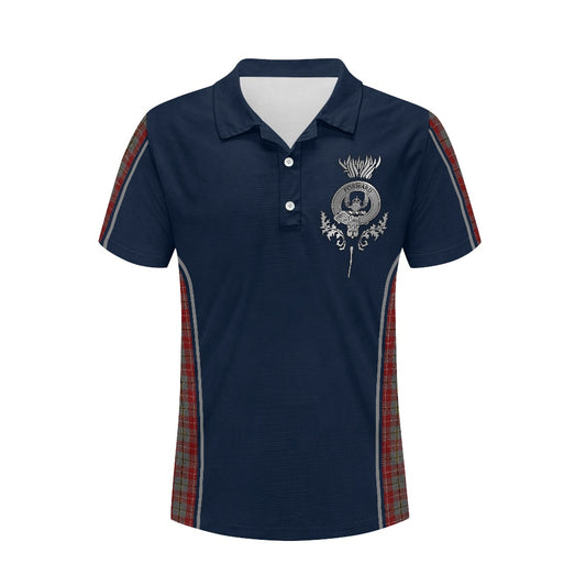Clan Douglas Ancient Red Tartan & Black Douglas Crest Polo