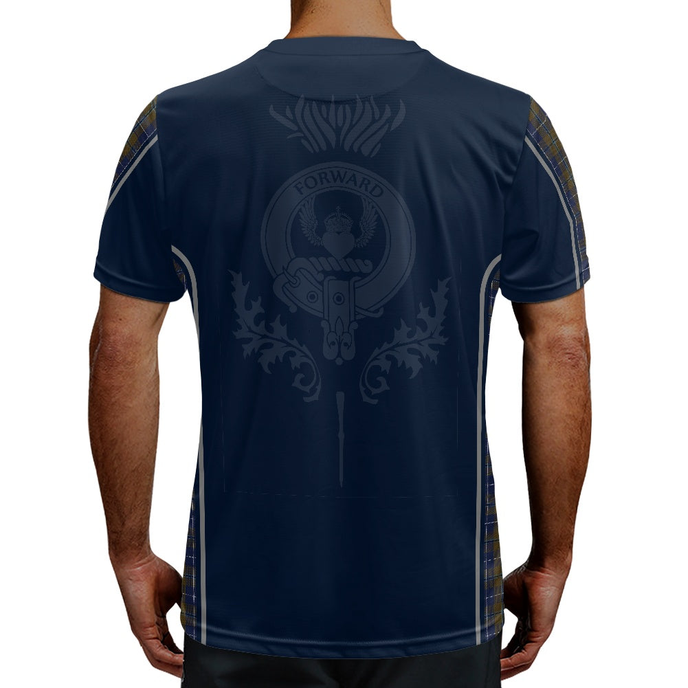 Clan Douglas Brown Tartan & Black Douglas Crest Football Shirt