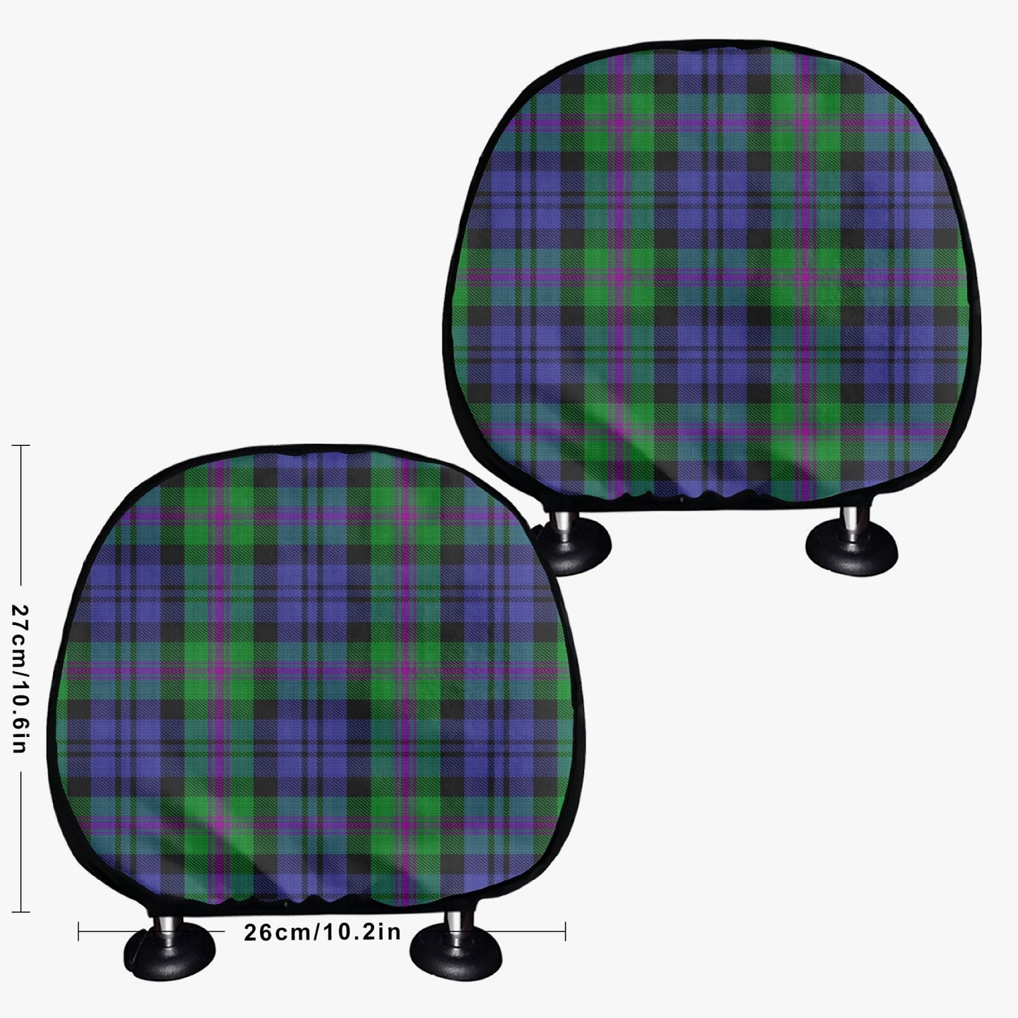 Clan Baird Tartan Car Headrest Covers - 2Pcs