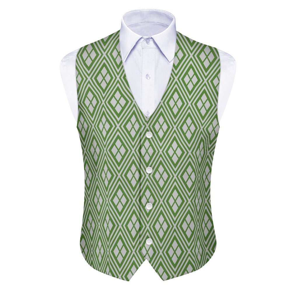 Wagara - Hishi Green/Silver Suit vest jacket
